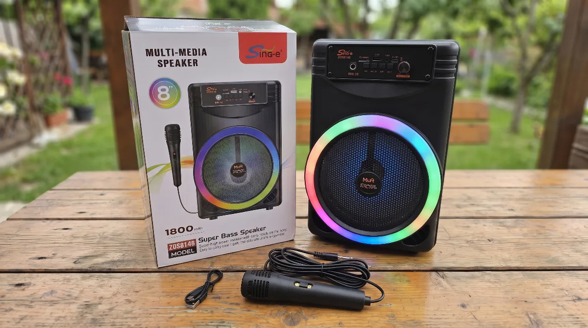 AKCIJA NOVO Bluetooth Karaoke Zvučnik Sa Mikrofonom USB Prenosivi - Glavna slika