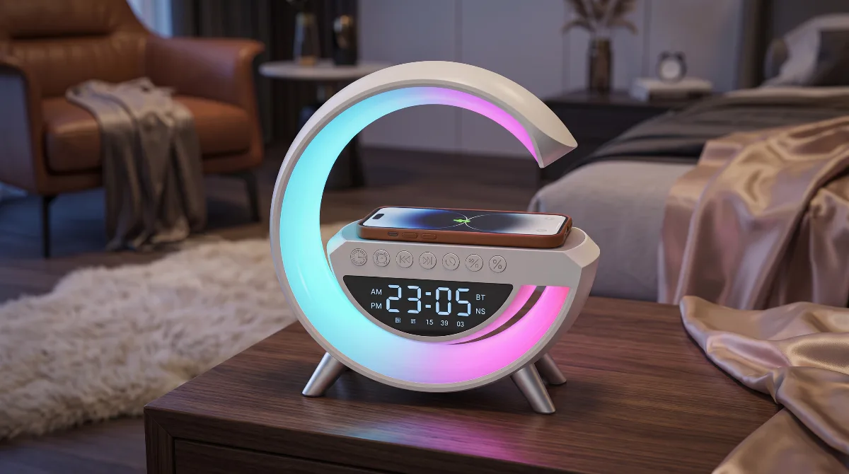 G RGB Lampa 4u1 Bluetooth Zvučnik Sat Bežični Punjač - Karakteristike