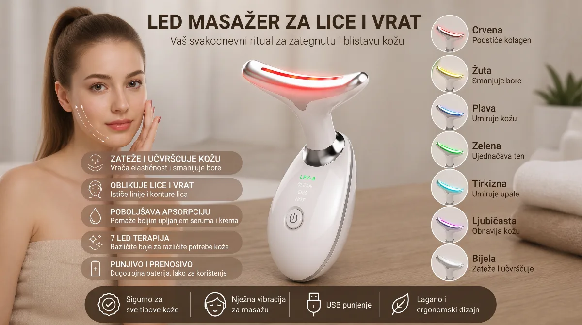 EMS masažer za lice | lifting, zatezanje i njega kože masazer slika 2