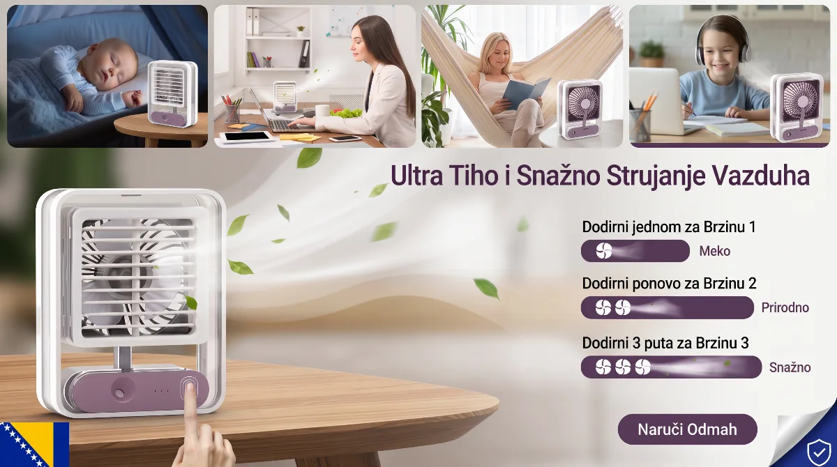 Mini Prenosiva Klima USB Ventilator Sa Raspršivačem Vode - Tehnička izrada i anatomske prednosti