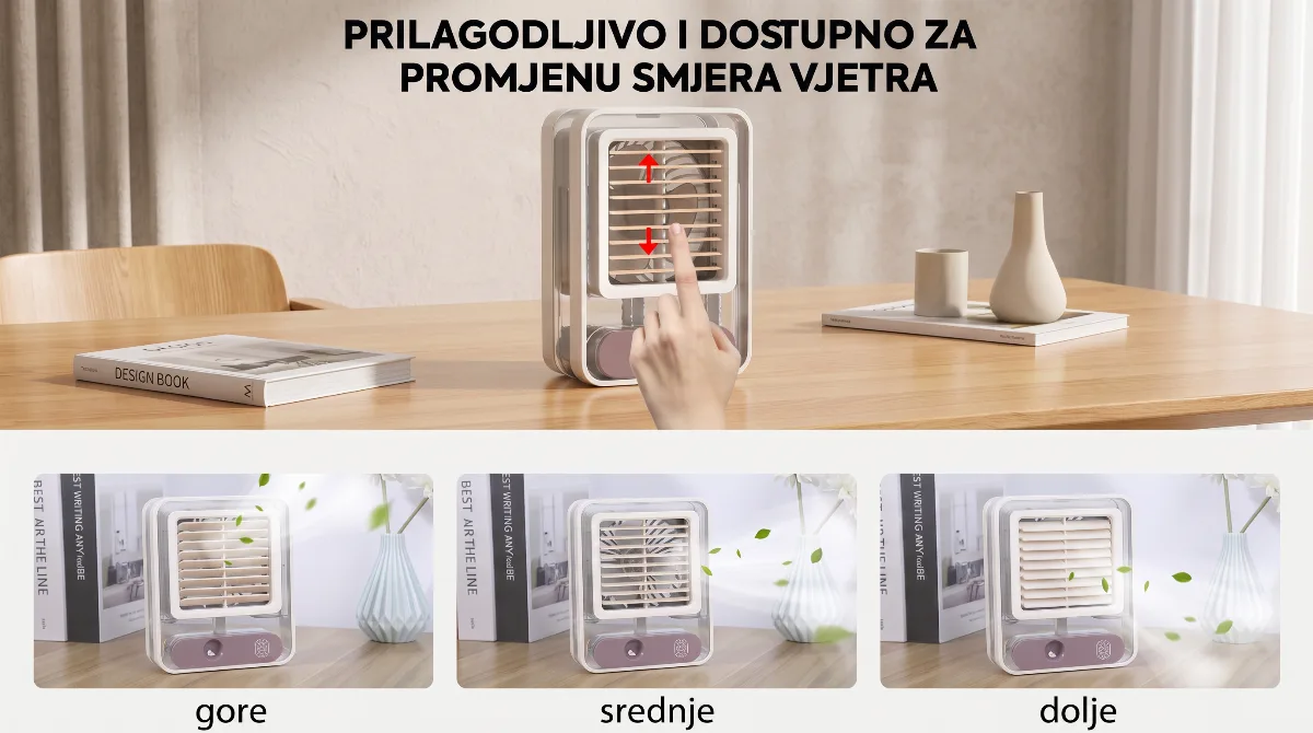 Mini Prenosiva Klima USB Ventilator Sa Raspršivačem Vode slika 2