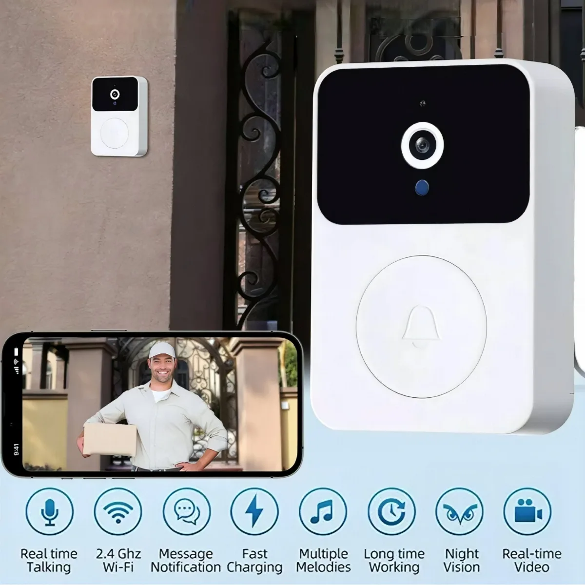 Pametno WiFi zvono sa kamerom video interfon bežični Interfonom slika 3