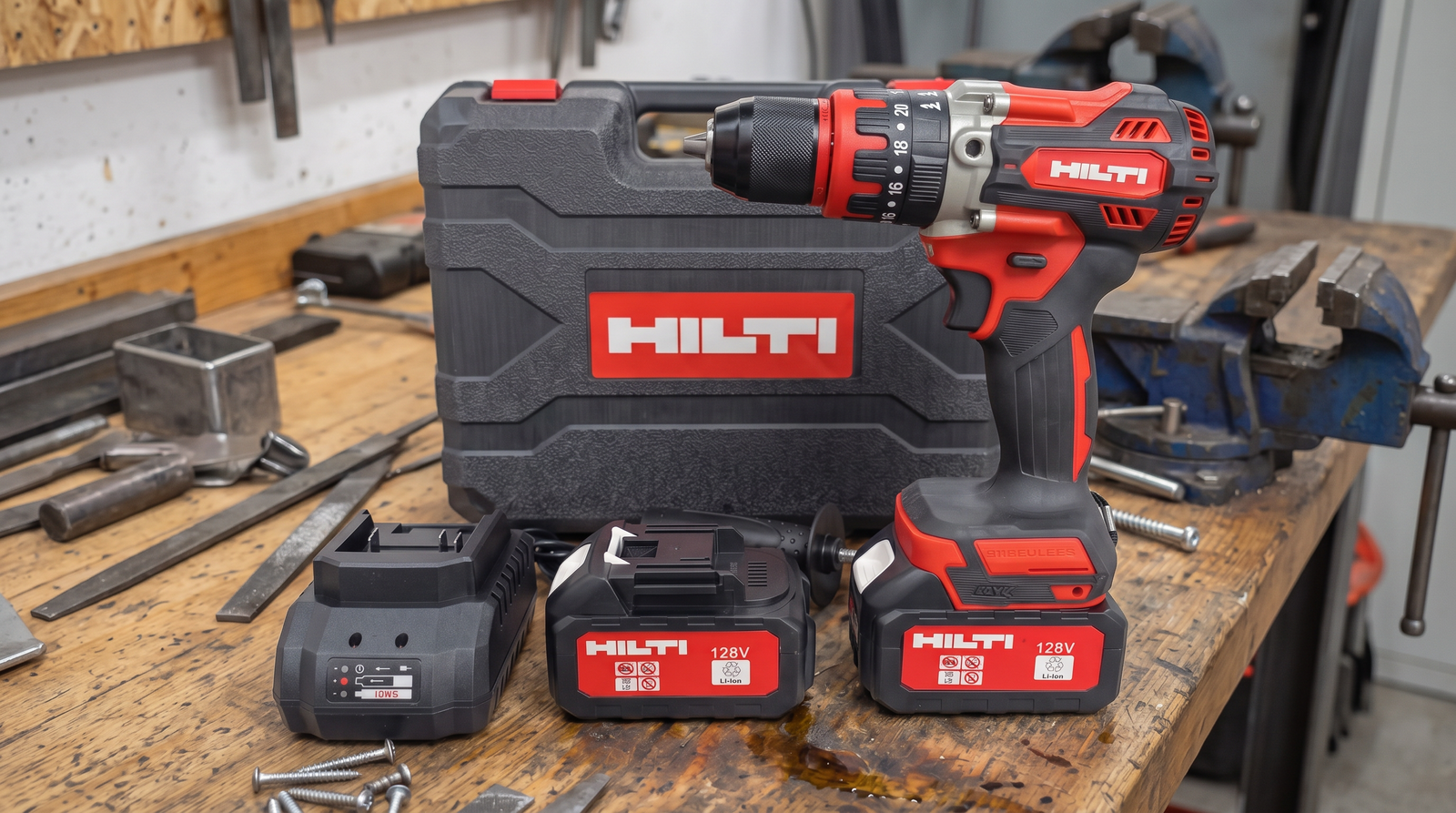 Aku bušilica Hilti udarna 128V | 2 baterije | metalna glava set - Karakteristike