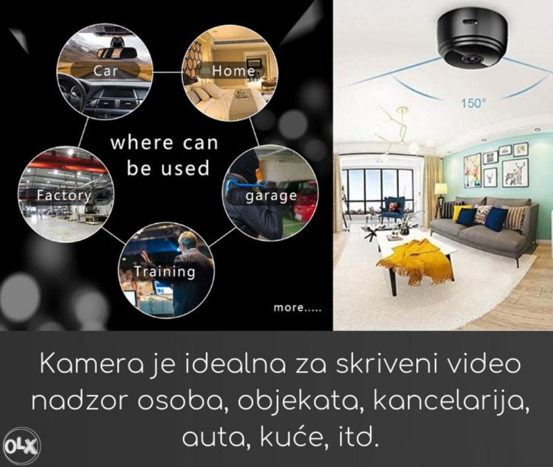 Mini špijunska WiFi kamera | video nadzor, mala i skrivena kamera slika 4
