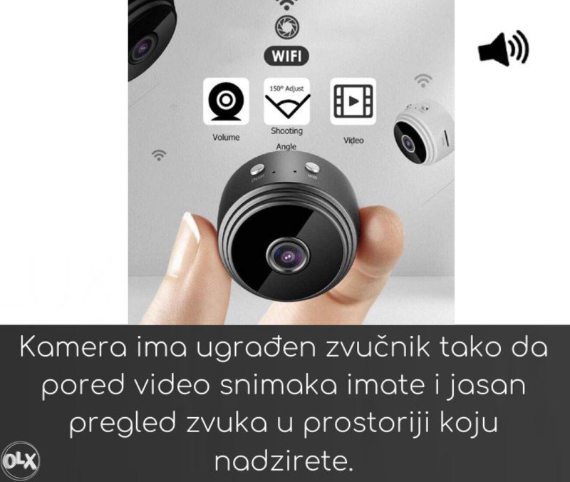 Mini špijunska WiFi kamera | video nadzor, mala i skrivena kamera slika 2