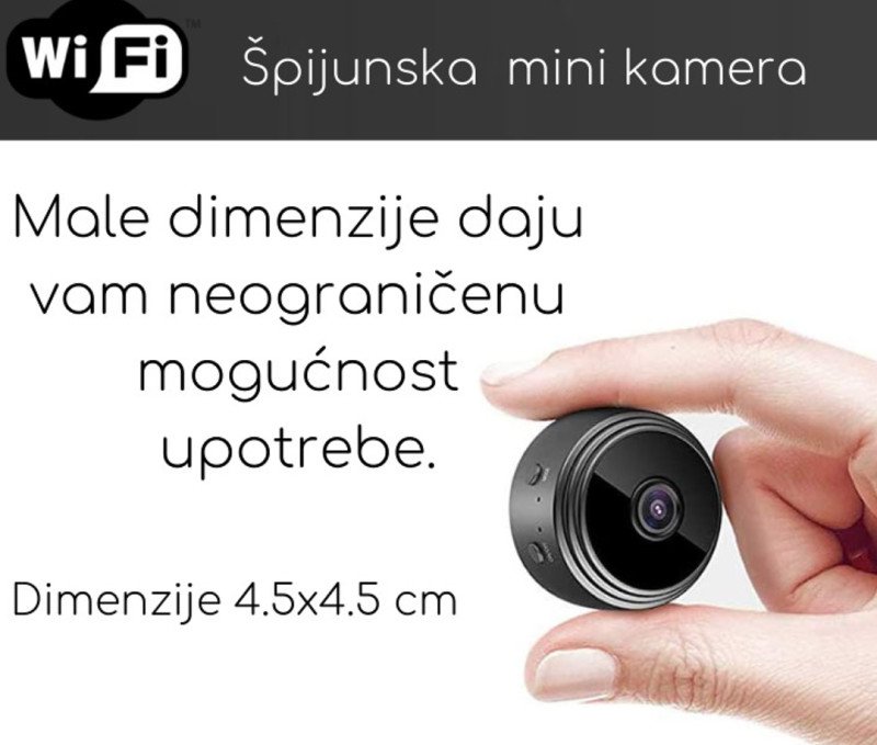 Mini špijunska WiFi kamera | video nadzor, mala i skrivena kamera slika 3