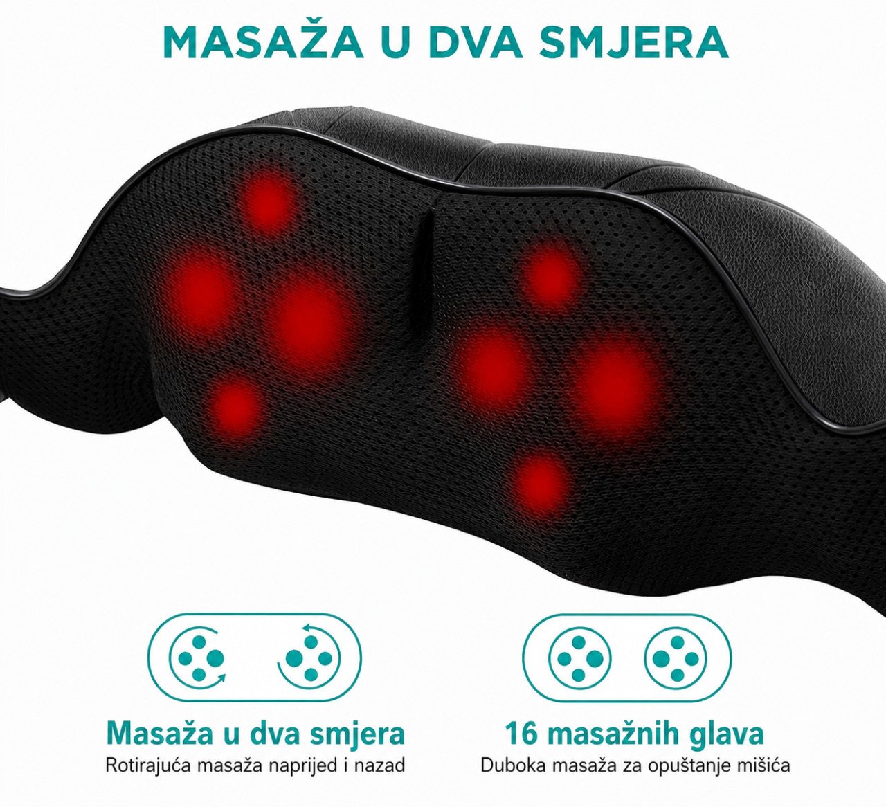 Masažer Shiatsu za vrat, leđa i cijelo tijelo | Masaza masazer - Tehnička izrada i anatomske prednosti