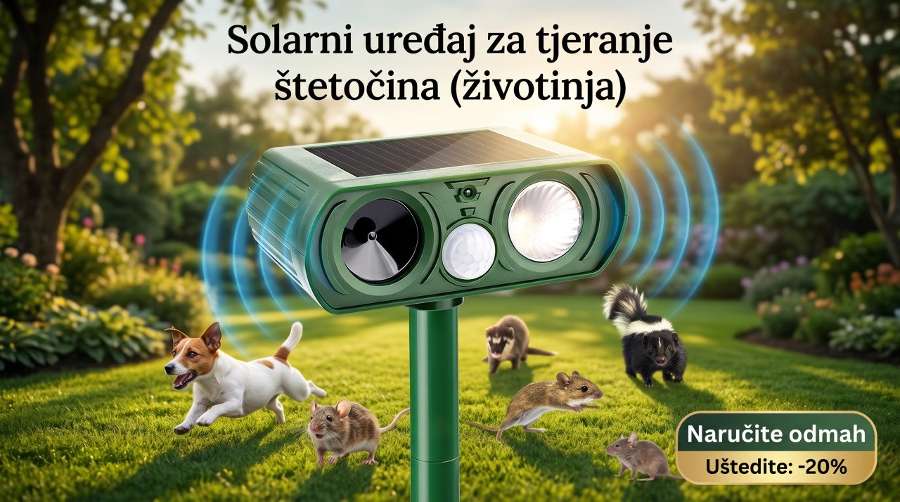 Solarni Ultrazvučni Rastjerivač Krtica Pasa Mačaka Glodara - Karakteristike