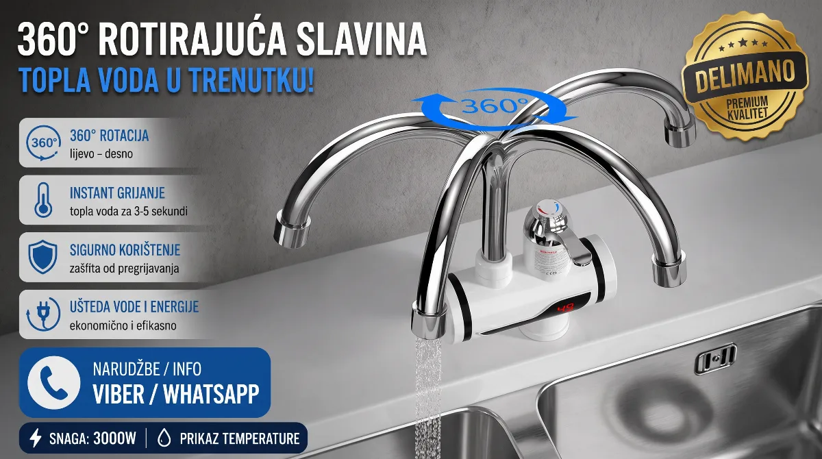 Usadna Digitalna Česma 3kW Električna za Sudoper Delimano Cesma - Glavna slika